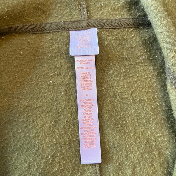 Savage X Fenty Olive Green Hooded Onesie Pajamas XS Cozy Fleece by Rihanna - Picture 6 of 15